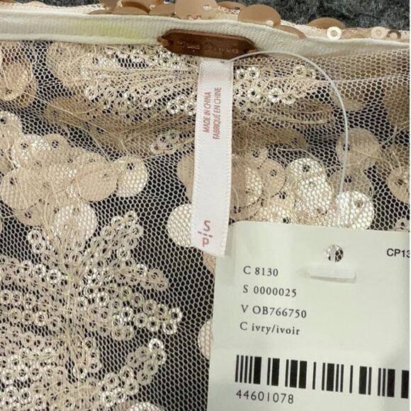 NWT Free People Gold Sequin Shift Dress - Picture 4 of 5